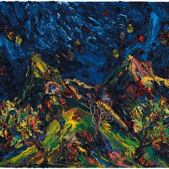 Harry Meyer, Nacht, 2017, Öl auf Leinwand, 100x135 cm